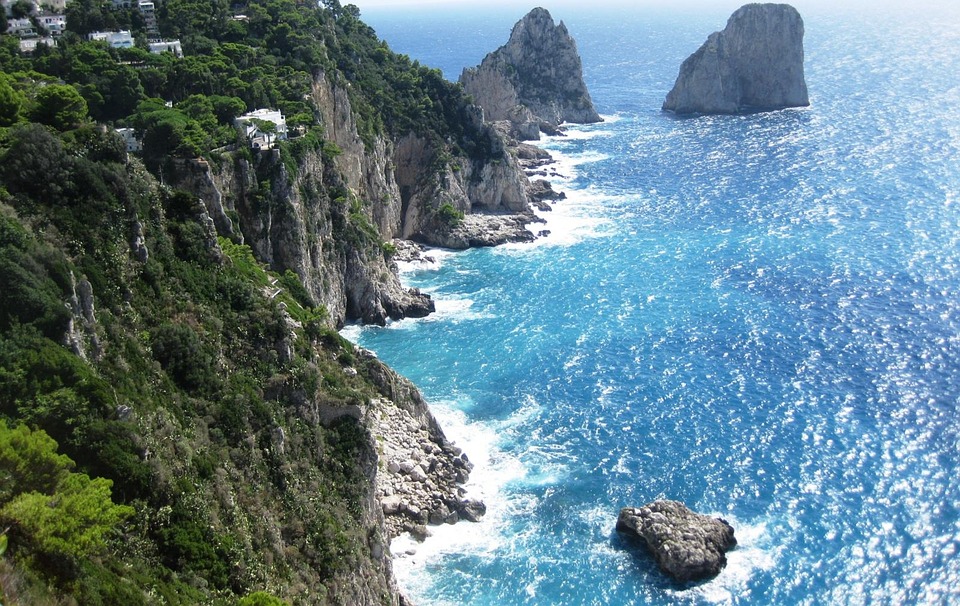 Cliff Book Amalfi Coast Water Sea Italy Capri